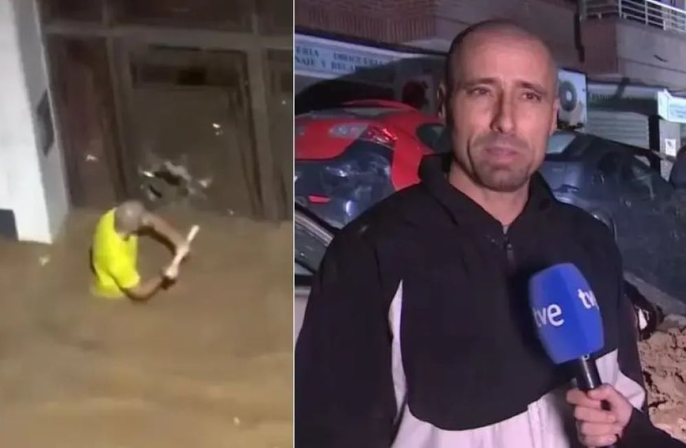 El profesor de inglés rescató a varios alumnos tras una inundación.