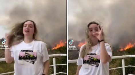 Una joven se filmó bailando con un incendio a sus espaldas, lo subió a TikTok y despertó la indignación de los usuarios.