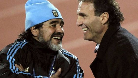 Previo al Mundial de Sudáfrica cuando Maradona fue técnico de la Selección Argentina. Una amistad inquebrantable. / Gentileza.