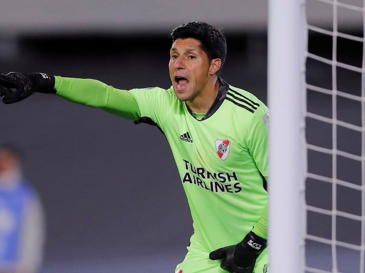 Enzo Pérez, el mediocampista mendocino que jugó como arquero de River ayer por Copa Libertadores y hoy es noticia en el mundo entero.