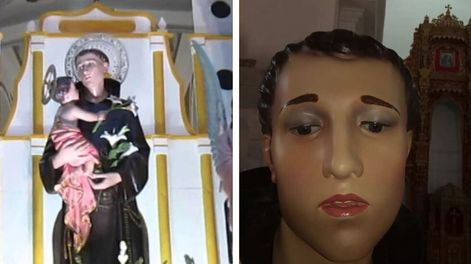 Polémica restauración de una estatua en Colombia: creyentes reprochan exceso de maquillaje