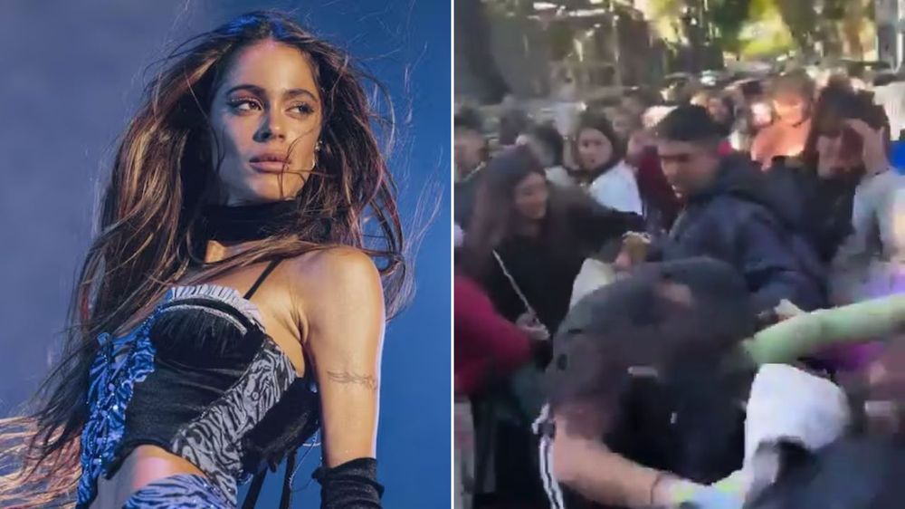 Enfrentamientos en el show gratuito de Tini Stoessel.