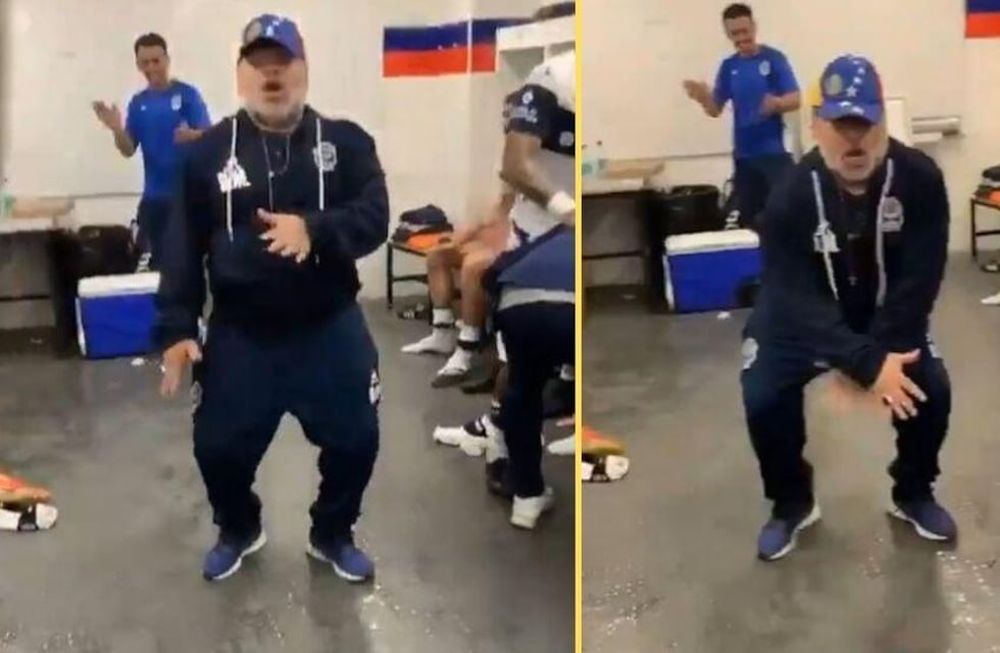 El Malvinas Argentinas fue testigo del primer triunfo y baile de Maradona como DT de Gimnasia.