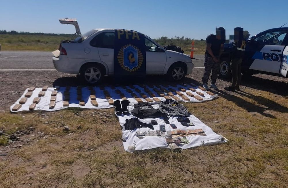 Las droga decomisada a un penitenciario en San Rafael