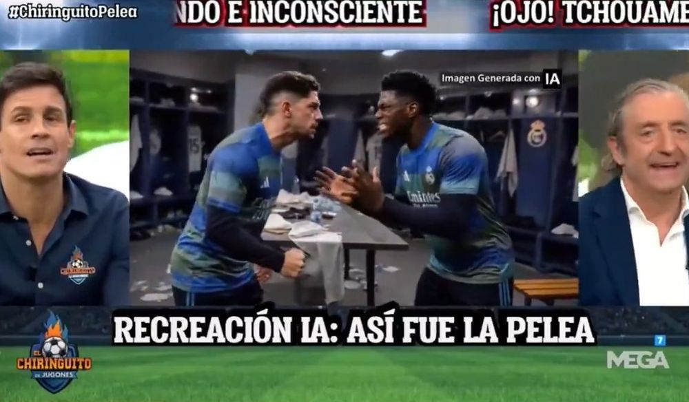 En El chiringuito recrearon con IA la pelea entre Valverde y&nbsp;Tchouaméni