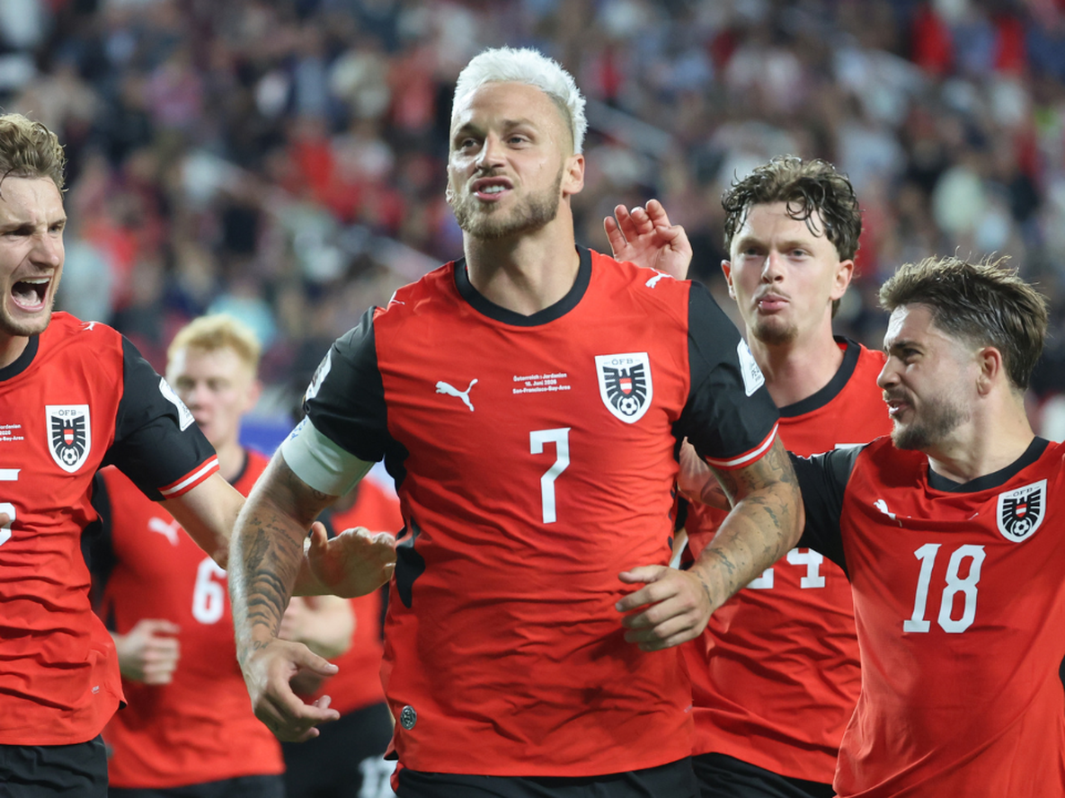 Marko Arnautovic, autor de uno de los goles de Austria ante Jordania.