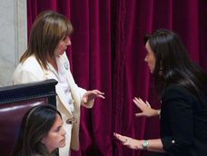 La senadora Patricia Bullrich y la vicepresidenta Victoria Villarruel. (archivo)
