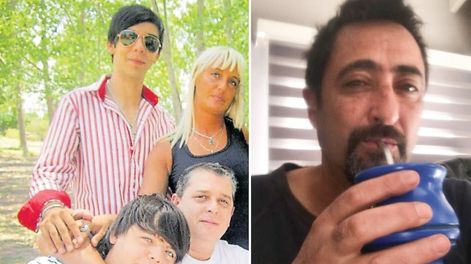 Diego Barrera, su esposa Bibiana Sacolle y dos hijos de ella (izquierda) están imputados por el asesinato de Diego Aliaga (derecha). / Gentileza