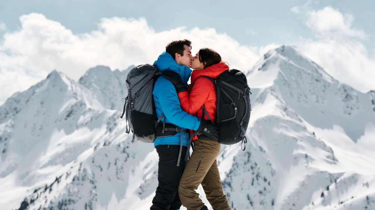 Escándalo en la montaña: una cámara captó a una pareja en pleno acto íntimo en la nieve