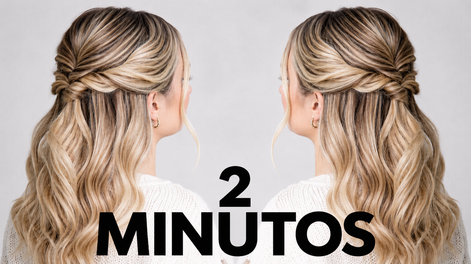 peinado facil de invierno semirrecogido para pelo corto, mediano y largo