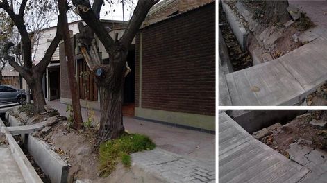 Árboles secos y acequias desprolijas.