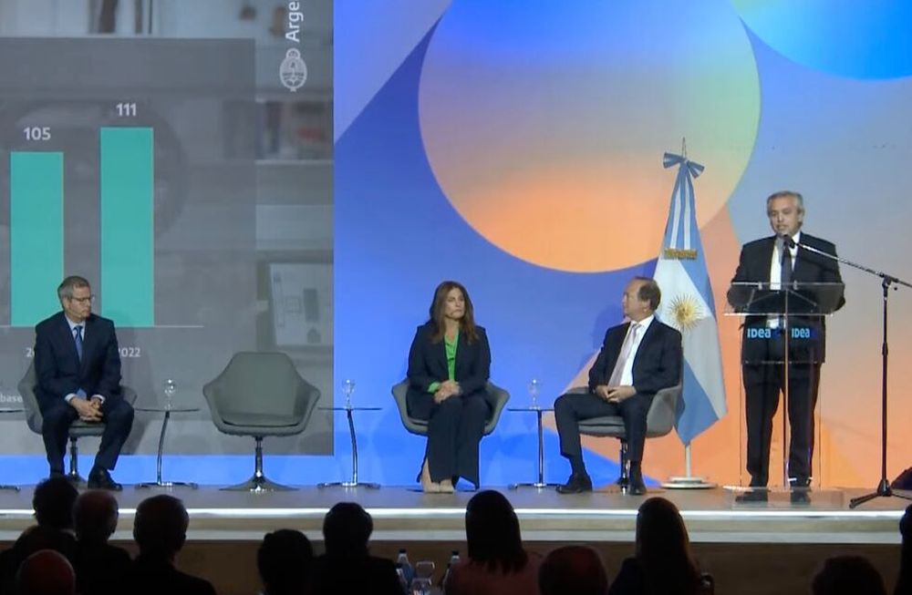 El presidente Alberto Fernández participó del cierre del 58° Coloquio empresarial de IDEA, que se desarrolla en la ciudad de Mar del Plata. Foto: Captura de video