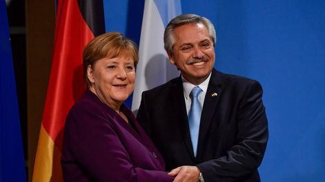 Los Andes | Angela Merkel y Alberto Fernández. / archivo