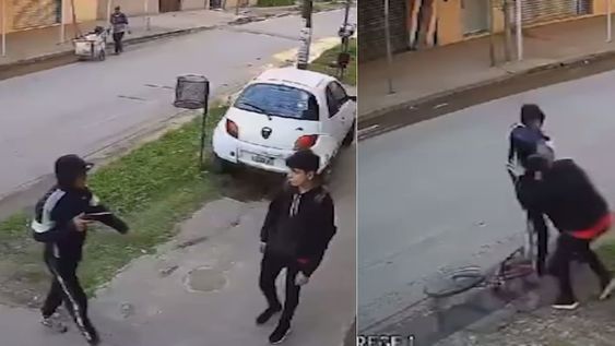 Según el medio El Bonaerense, el ladrón acostumbra a asaltar a estudiantes de escuela primarias y secundarias para robarles sus celulares. Foto: Captura Video.