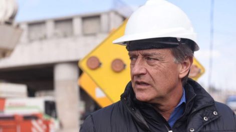 Los Andes | Rodolfo Suárez visitó la obra en la Ruta 82 y despotricó contra la Nación. Foto: Prensa Mendoza