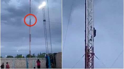 Los Andes | Un hombre se subió a una antena en Santa Rosa y amenaza con tirarse