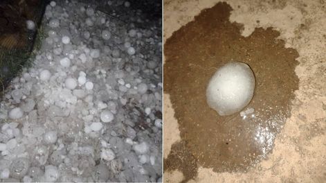 Tormenta de granizo en San Martín, Rivadavia y Junín (Facebook)
