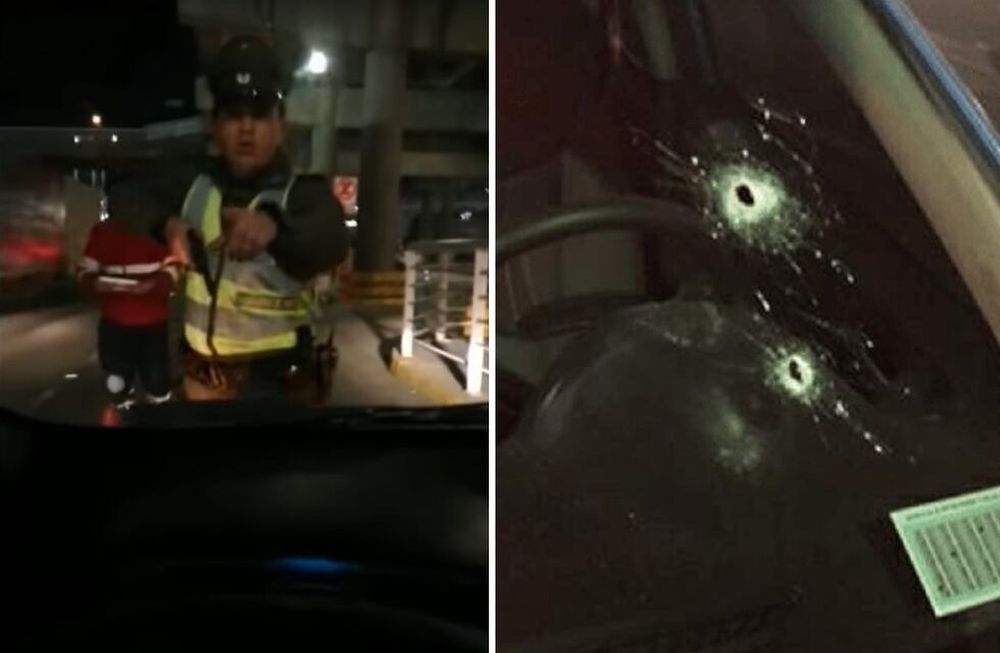 Chofer de Uber grabó el momento en que un carabinero le disparó en el aeropuerto de Chile