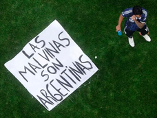 Las Malvinas son Argentinas: el festejo emocionante de los jugadores Albicelestes.