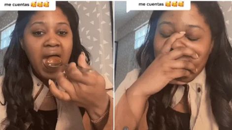 Una mujer se hizo viral por su reacción al probar el dulce de leche. Fuente: TikTok / @travelingalexis