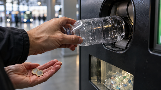 instalaron una maquina que recibe botellas de plastico y entrega dinero a cambio de reciclarlas: como funciona