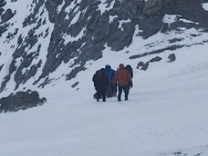 Rescatan a dos andinistas noruegos en el Aconcagua: no pudieron continuar por deshidratación. Foto: Gentileza.