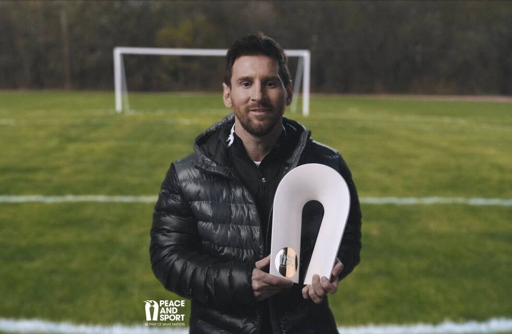 Lionel Messi Campeón de la Paz 2020 por Peace & Sport./Gentileza