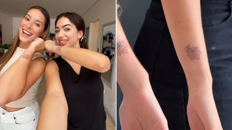 Alejandrina Funes, Reina Nacional de la Vendimia 2025 y Sofía Perfumo, Virreina Nacional, sellaron su reinado con un tatuaje compartido.&nbsp;