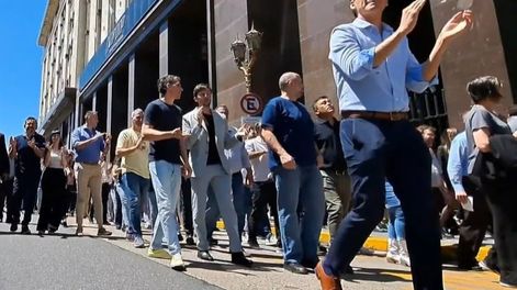 Protesta de trabajadores de la ex AFIP / Clarín.