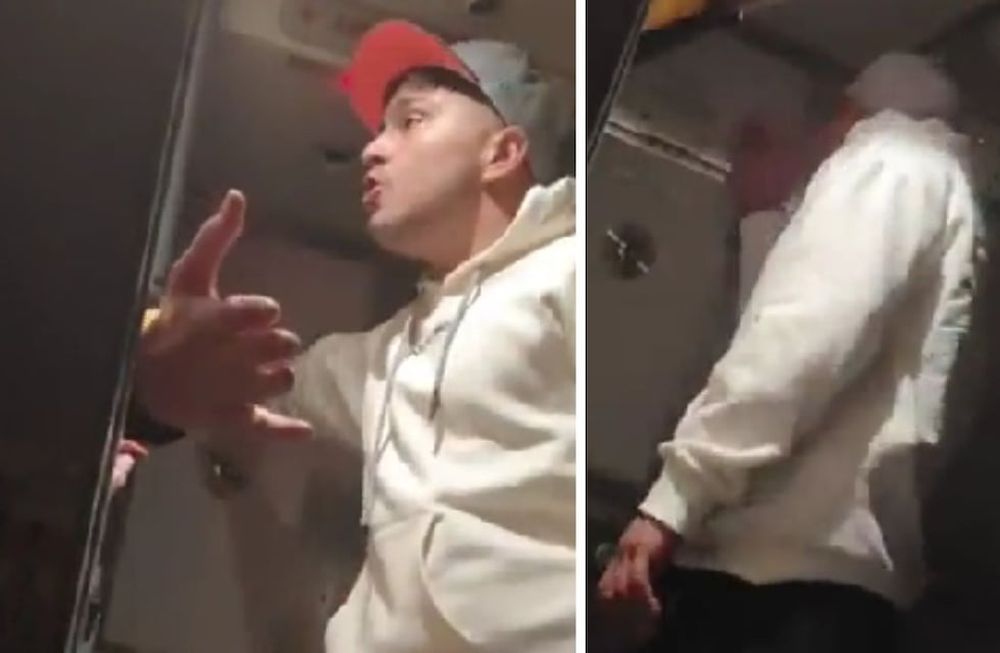 La violenta reacción de un pasajero cuando se enteró que por neblina su vuelo iba a aterrizar en otro destino. Foto: captura.