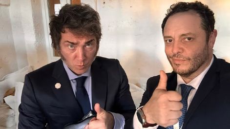 Javier Milei junto a Demián Reidel