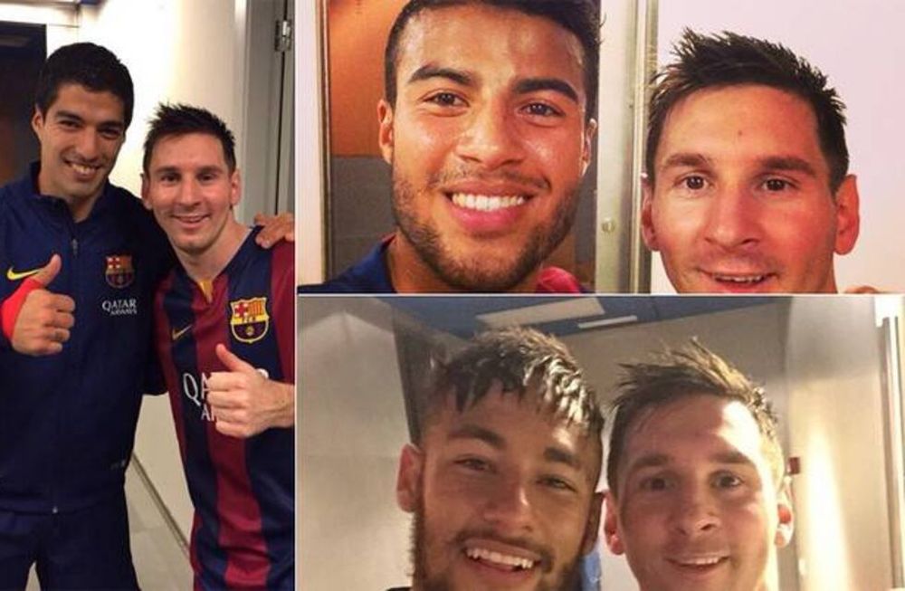 Orgullosos de ser sus compañeros, quisieron su foto con Messi