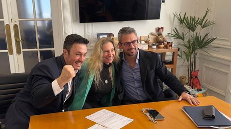 Luis Petri junto a Karina Milei y Martín Menem, protagonistas el escándalo de los audios filtrados.