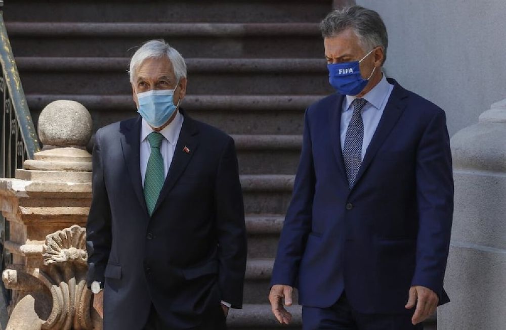 Macri estaba junto a Piñera en Chile cuando se enteró de su procesamiento. Gentileza / La Tercera