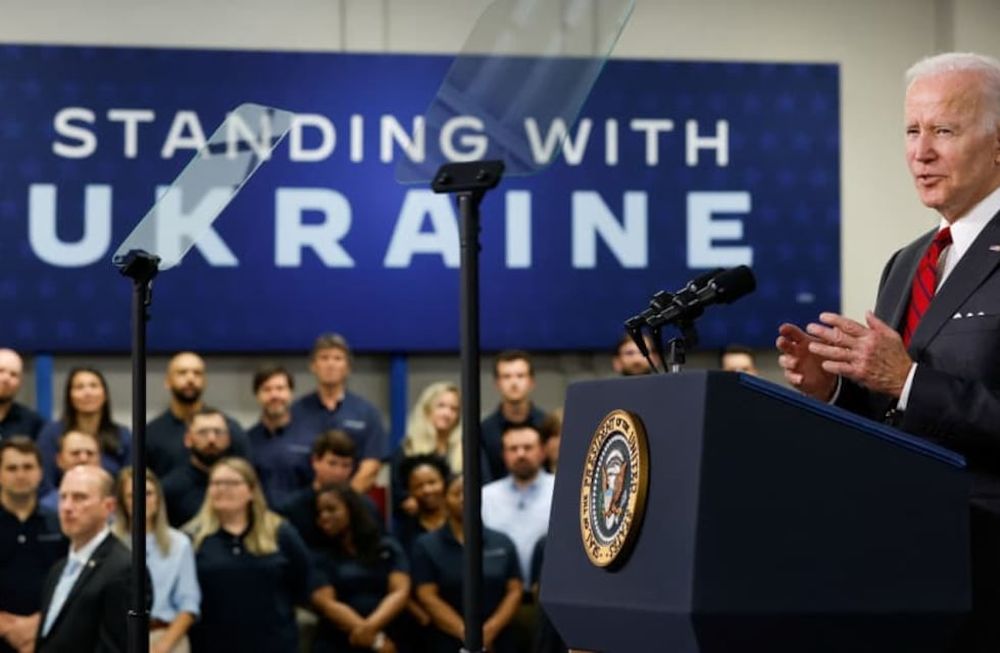 Joe Biden, presidente de EE.UU., en un discurso sobre el envío de armas a Ucrania.