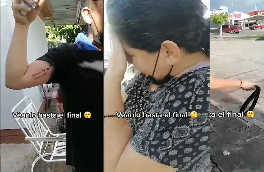 Un chico se hizo un tatuaje y cuando se lo mostró a su madre se enfureció y hasta buscó un cinturón para pegarle. El video se hizo viral en TikTok.