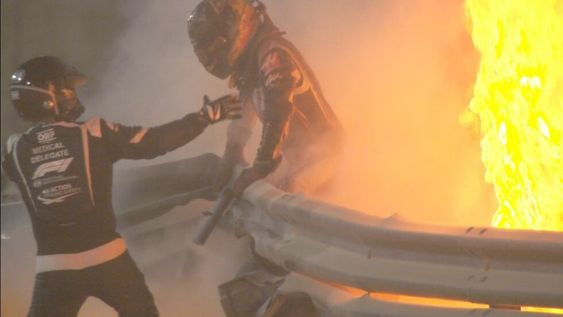 Hamilton se refirió al terrible accidente de Grosjean: “La imagen fue terrible”