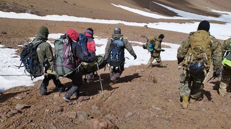 Los Andes | Una turista que sufría de hipertemia tuvo que ser rescatada. Foto: Prensa Seguridad de Mendoza