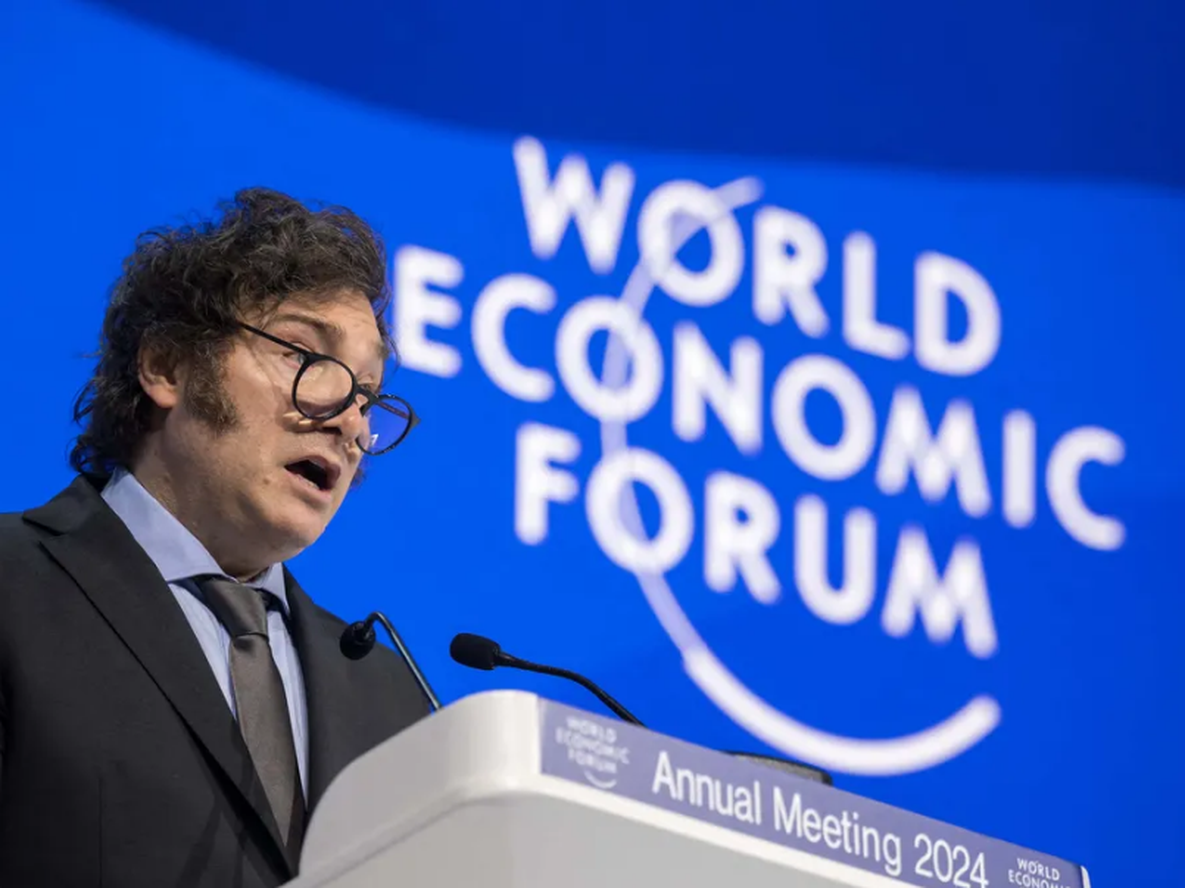 Javier Milei en el Foro de Davos 2026.