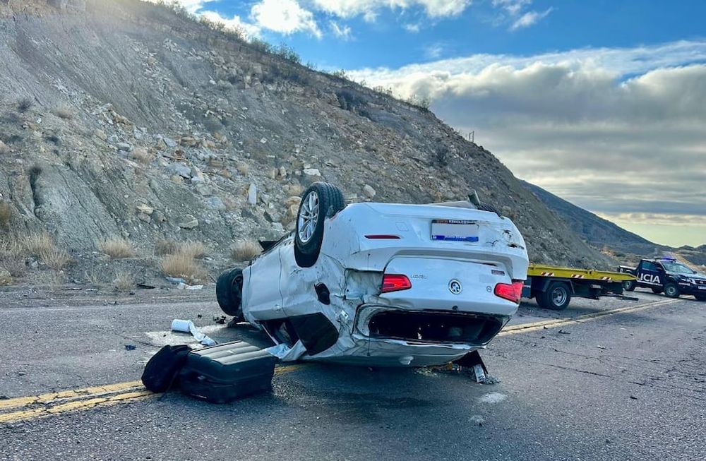 Grave accidente en la zona de Agua de las Avispas, RN7 1079 Potrerillos, Mendoza.Foto: Juan Manuel Torrez / Los Andes