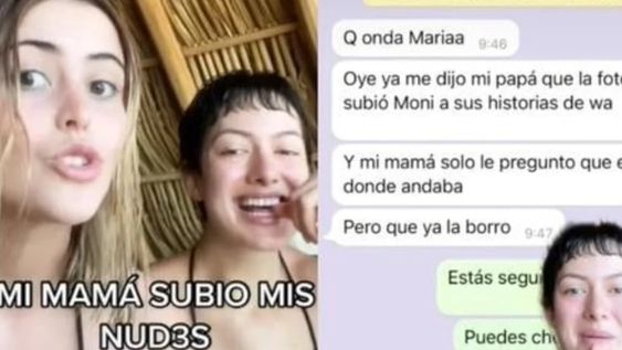 Una modelo mexicana contó por TikTok que le mandó una foto a su mamá en una playa nudista y la madre la compartió en sus historias de WhatsApp.