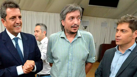 Axel Kicillof, Sergio Massa y Máximo Kirchner.