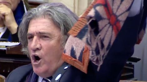 Los Andes | El diputado mendocino José Luis Ramón revoleó su frazada en el Congreso para celebrar la ley de zona fría que incluye a Mendoza en la rebaja de gas.