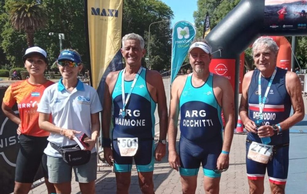 Triatlón. Un trío de notables que han competido en todas las ediciones del Internacional Vendimia: José Pachi Maimone, Mario Delpodio y Luciano Cicchitti