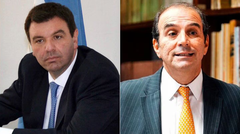 Ariel Lijo y Manuel García Mansilla., afuera de la Corte Suprema.