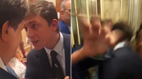 Video: el youtuber libertario Fran Fijap tapó una cámara y le dio un topetazo a Facundo Manes