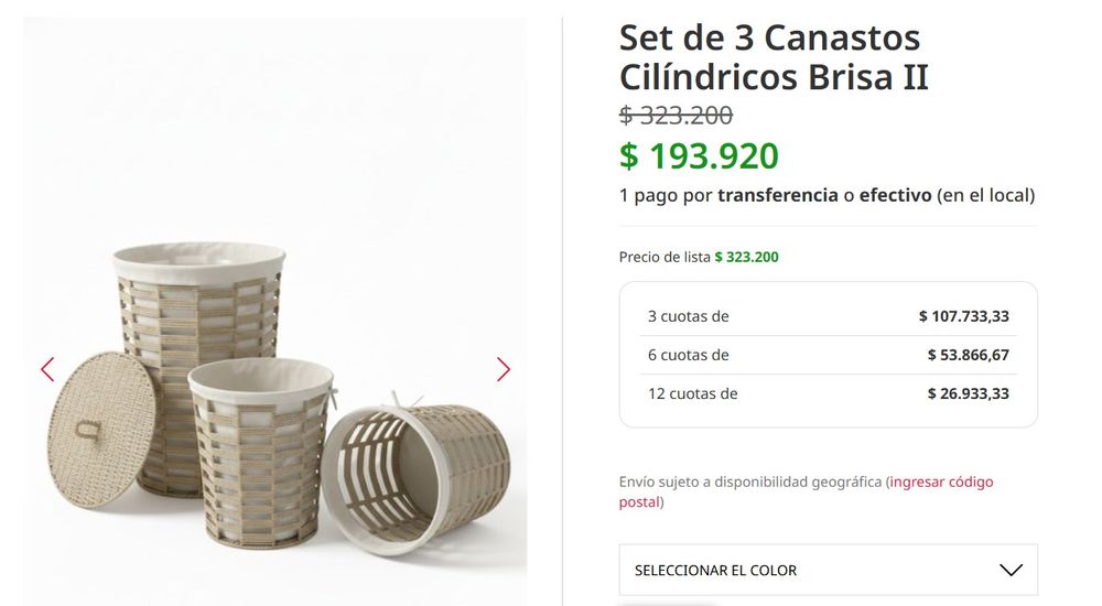 Precios de la línea de decoración de Pampita.