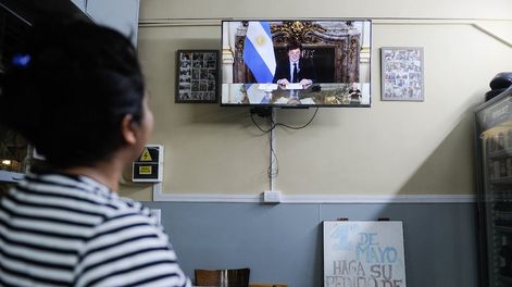 Cadena Nacional de Javier Milei y sus ministros. Foto: Federico Lopez Claro