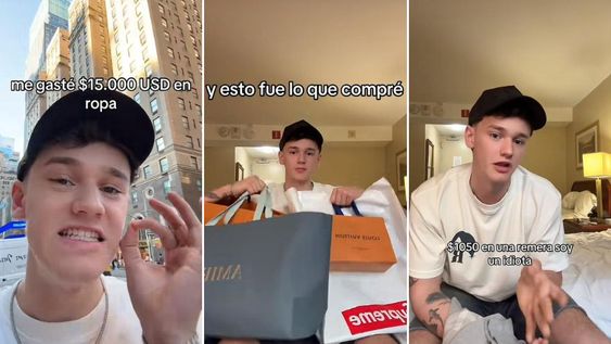 Tiktoker argentino se volvió viral tras publicar un video donde muestra cómo gastó 15 mil dólares en Nueva York.