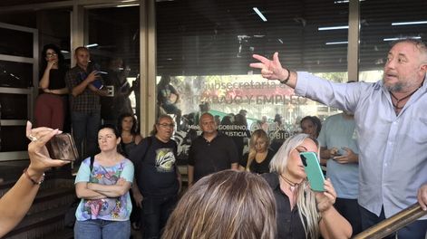 Roberto Macho, secretario general de ATE, en paritarias con el Gobierno.&nbsp;